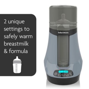 Baby Brezza Safe & Smart Electric Baby Bottle Warmer, Breastmilk Warmer + Baby Food Warmer + Defroster - Universal Warmer Fits All Feeding Bottles: Glass + Plastic – Wireless Bluetooth Control, Slate