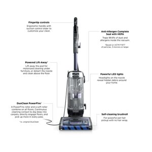 Shark AZ2001AMZ Vertex DuoClean PowerFins Upright Vacuum, with Powered Lift-Away & Self-Cleaning Brushroll, Dark Lilac, 1 qt Dust Cup