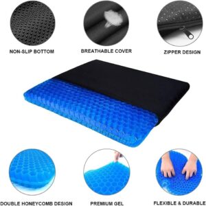 Premium Gel Seat Cushion for Sciatica Relief, Ergonomic Comfort, and Back Pain - Ideal for Office, Car Seats, Truck, Gaming, Wheelchairs - Comfort Cushion with Memory Foam Support