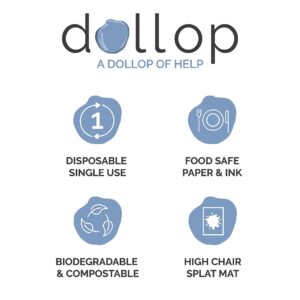 Disposable Splat Mats | Biodegradable + Compostable | 30 Count | Under Highchair Splat Mat for Floor | Liquid Resistant | Durable | dollop (Blue Out of This World)