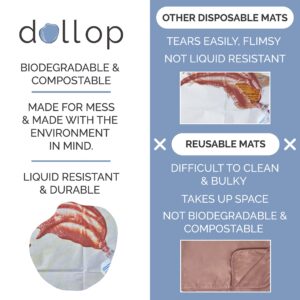 Disposable Splat Mats | Biodegradable + Compostable | 30 Count | Under Highchair Splat Mat for Floor | Liquid Resistant | Durable | dollop (Blue Out of This World)