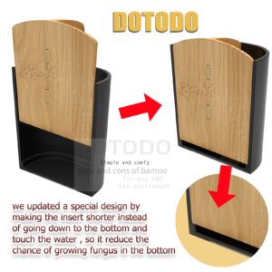 Dotodo Bamboo Toothbrush Holders for Bathrooms - 3 Slots Multifunctional Tooth Brushing Holder Detachable for Easy Clean | Toothbrush Organizer Stand with Anti-Slip Base for Shower, Family, Kids etc