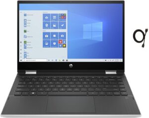 hp 2023 pavilion x360 14" fhd ips touchscreen premium 2-in-1 laptop, 11th gen intel 4-core i5-1135g7 upto 4.2ghz, 32gb ram, 256gb pcie ssd, windows 11 home + hdmi cable, silver