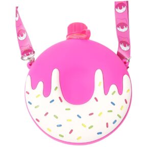 BESTOYARD 1 PC Donut Kettle Kids Sports Water Bottle for Kids Portable Water Kettle Donut Bottle Leakproof Water Bottle with Silicone Sleeve Donut Gifts Drinking Bottle Water Cup