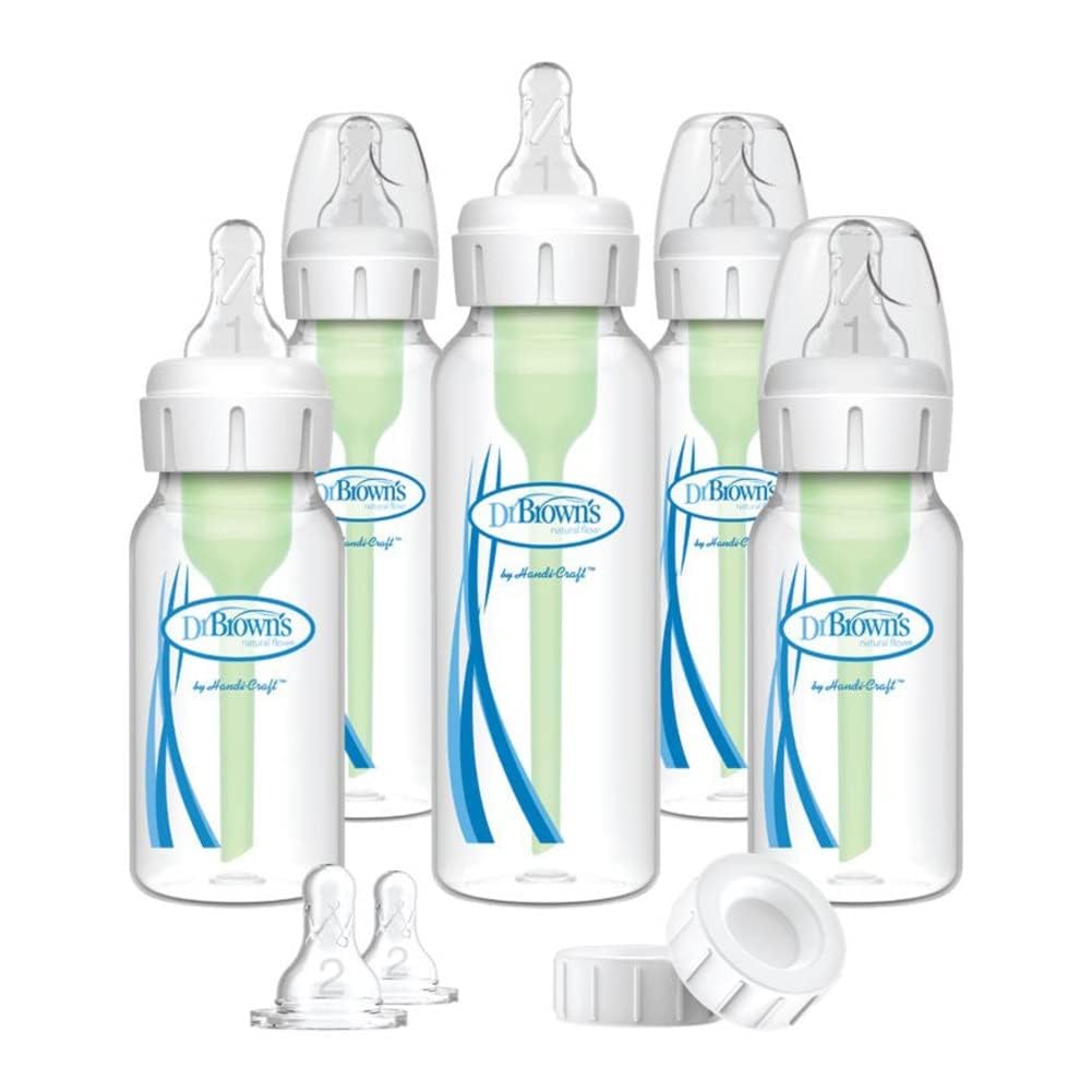 Dr. Brown’s Natural Flow® Anti-Colic Options+™ Narrow Baby Bottle Newborn Gift Set