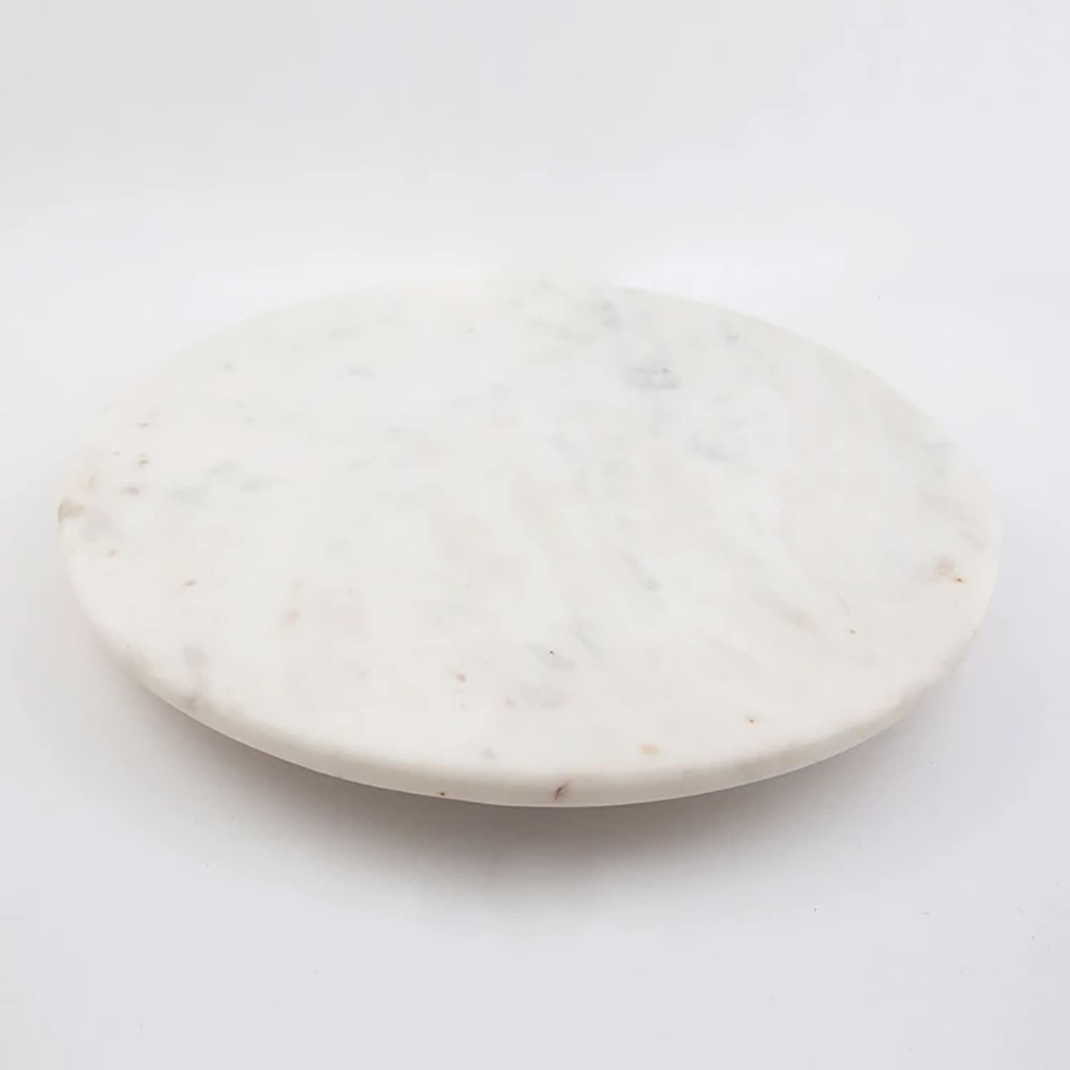 Thirstystone All Natural White Marble Lazy Susan Turntable 12" Diameter Cake Plate, Heat Tolerant, Holds Cold Temperatures, Easily Wipes Clean