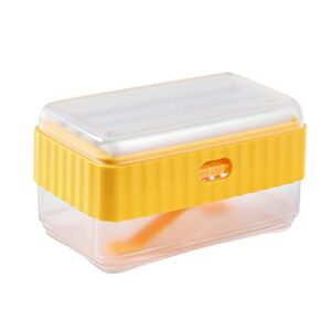rosvola box, thickened storage tray lathering for bathroom (yellow)