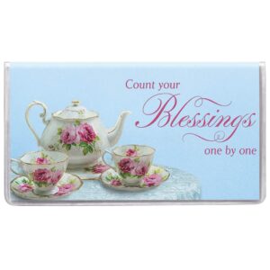 teacup 2 year planner, additonal space for notes, plastic cover, teacup design - measures 6 3/4" long x3 5/8" wide