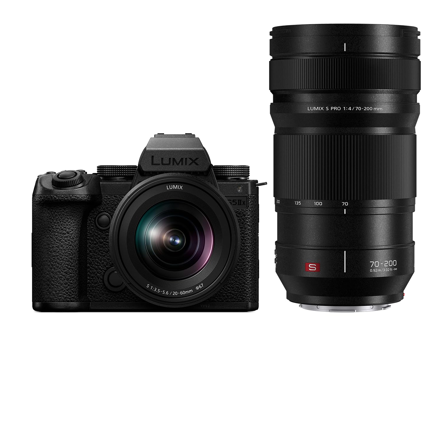 Panasonic LUMIX S5IIX Mirrorless Camera (DC-S5M2XKK) with LUMIX S PRO 70-200mm F4 Telephoto Lens (S-R70200)