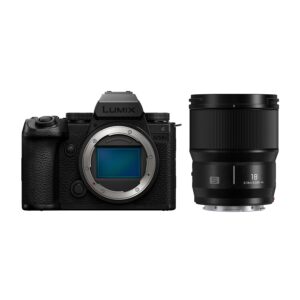 panasonic lumix s5iix mirrorless camera (dc-s5m2xbody) with lumix s series 18mm f1.8 l-mount interchangeable lens (s-s18)