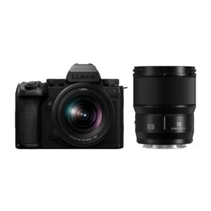 panasonic lumix s5iix mirrorless camera (dc-s5m2xkk) with lumix s series 18mm f1.8 l-mount interchangeable lens (s-s18)