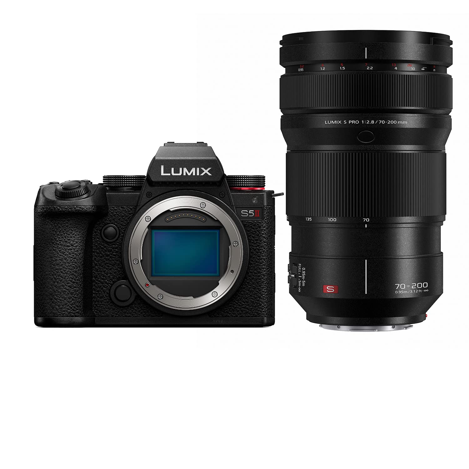 Panasonic LUMIX S5II Mirrorless Camera (DC-S5M2BODY) with LUMIX S PRO 70-200mm F2.8 Telephoto Lens (S-E70200)