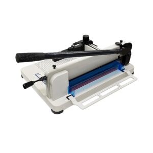 hfs(r) heavy duty guillotine paper cutter 400 sheet capacity | solid steel construction (a4-12'' paper cutter)