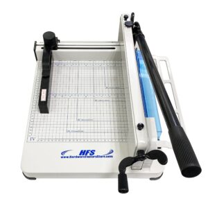 HFS(R) Heavy Duty Guillotine Paper Cutter 400 Sheet Capacity | Solid Steel Construction (A4-12'' Paper Cutter)