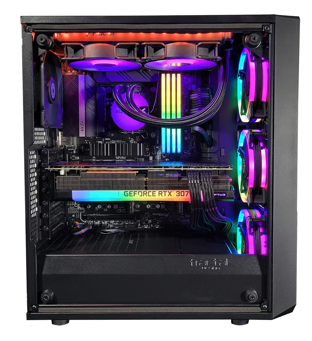 XOTICPC Meshify C Desktop (AMD Ryzen 9 7900X 12-Core 5.6GHz Turbo, 64GB DDR5, 2TB NVMe SSD, RTX 4070 12GB, Win 11H, Wi-Fi 6E) Gaming and Entertainment Liquid Cooled PC