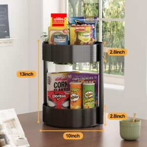 Lazy Susan Turntable Organizer,2 Tiered Rotating Kitchen Storage Rack,Fridge Lazy Susan Turntable for Cabinet,Refrigerator,Dining Table,Kitchen Counter,Pantry,Fridge,Spice Rack Organizers and Storage