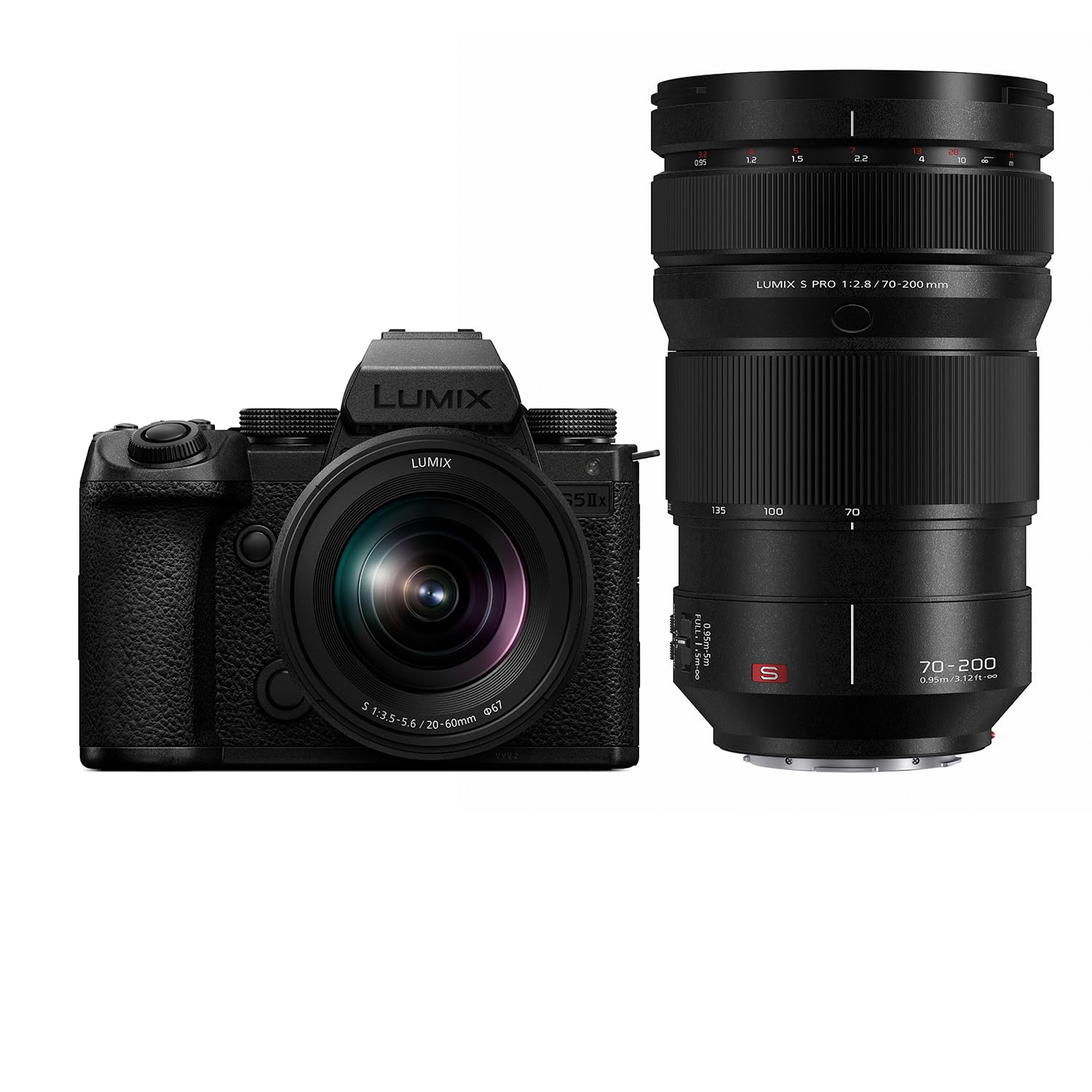 Panasonic LUMIX S5IIX Mirrorless Camera (DC-S5M2XKK) with LUMIX S PRO 70-200mm F2.8 Telephoto Lens (S-E70200)