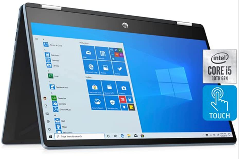 HP 2020 Pavilion x360 14" FHD WLED Touchscreen 2-in-1 Convertible Laptop, Intel Core i5-1035G1 up to 3.6GHz, 8GB DDR4, 256GB SSD, 802.11ac, Bluetooth, Webcam, HDMI, Windows 10,Cloud Blue