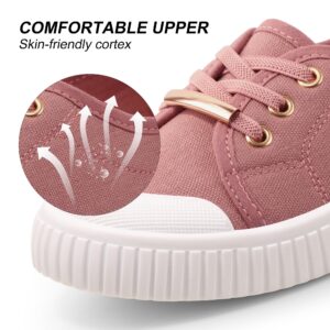 Harvest Land Womens Canvas Low Top Sneakers Slip on Shoes for Women Fashion Walking Sneakers Pink8.5