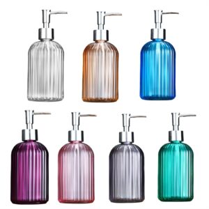 Soap Pump Dispenser 400ml Refillable Glass Soap Dispenser for Bathroom Countertop Kitchen Room，Empty Liquid Soap Dispenser Bottle, Home Hotel Bathroom Accessories Bottles Dispenser (Color : B)