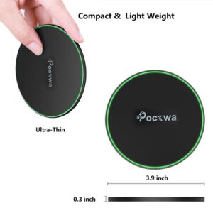 Wireless Charger for Samsung Galaxy S24 Ultra S24+ S23 S23+ S22 S22+ S21 FE S21+ S20 5G S20+ S10 S9 S8 Note 20 10 9 8, iPhone 15 Pro Max 14 Plus 13 Mini 12 11 X XR XS Fast Wireless Charging Pad 2-Pack