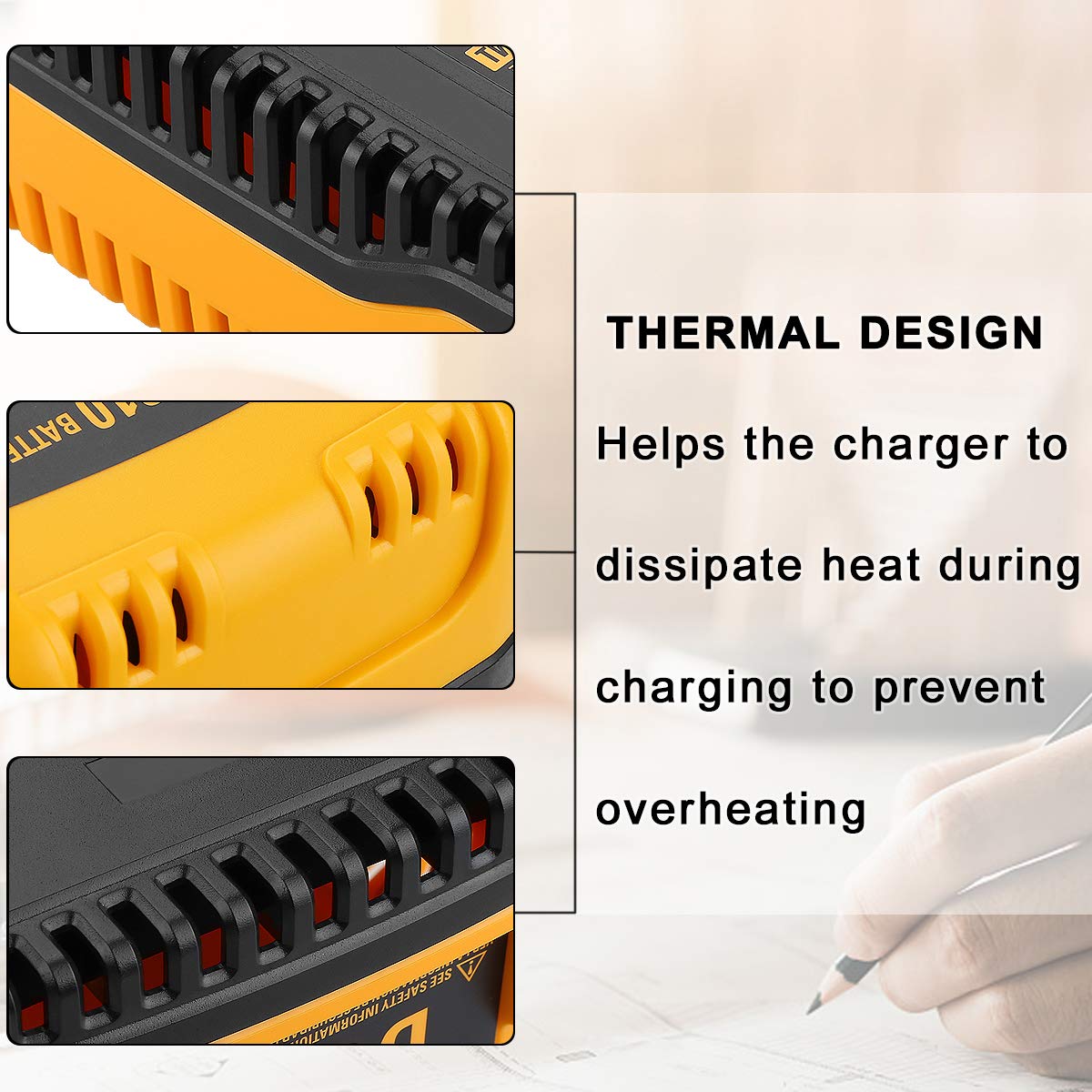 DC9310 Fast Charger Replacement for Dewalt 18V Battery Charger DC9096 DC9098 DC9099 DC9091 DC9071 DE9057 DW9096 DW9094 DW9072 Compatible with Dewalt 7.2V-18V XRP NI-CD NI-MH Battery