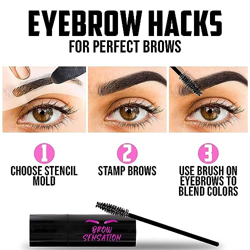 Eyebrow Stamp Stencil Kit, Brow Stamp Kit, Waterproof Eye Brow Stamping Kit, Easy To Use Eyebrow Kit, Brow Stencils and Stamp Kit, Eyebrow Stencil Kit