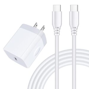 usb c fast samsung charger box 6ft c to c cord for galaxy a14 5g,a15 a25 a13 a54,a24 s24 s23 a03s a53 a23 s22 ultra s21 s20 a04s pixel 8 7a 7 pro 6,20w wall android phone block type c charging cable
