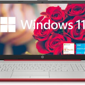 HP Newest Flagship 15.6 HD Pavilion Laptop for Business and Student, Intel Pentium Quad-Core Processor, 16GB RAM, 1TB SSD, Online Conferencing, Webcam, HDMI, Bluetooth, Fast Charge, Win11, Red, PCM