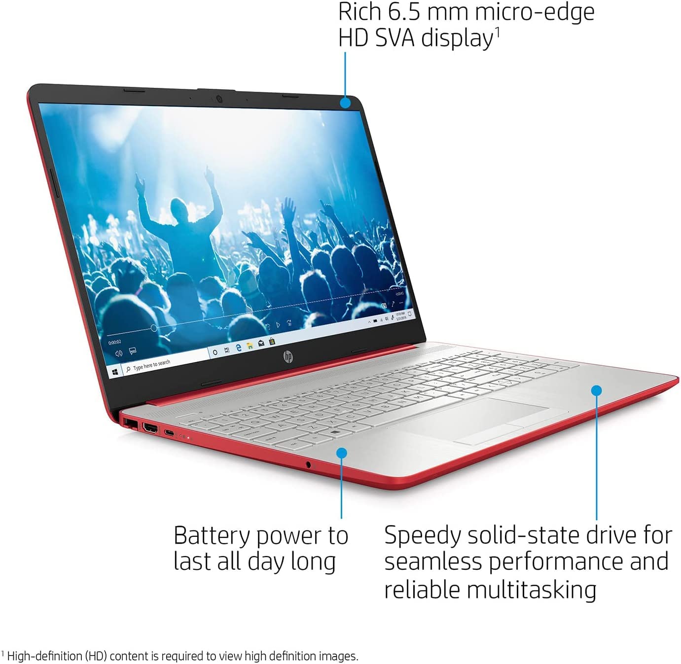 HP Newest Flagship 15.6 HD Pavilion Laptop for Business and Student, Intel Pentium Quad-Core Processor, 16GB RAM, 1TB SSD, Online Conferencing, Webcam, HDMI, Bluetooth, Fast Charge, Win11, Red, PCM