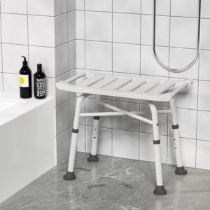 Shower Bench Shower Chair for Inside Shower - 23.5 Inch Shower Seat with Handles, Height Adjustable Waterproof Shower Stool for Adults Elderly, Disabled and Injured. (Black) (Black)