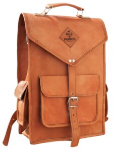 vintage leather backpack & messenger bag - handmade, convertible, stylish, casual & formal handbag, travel rucksack, sling for men and women. perfect valentines day gifts for her and him