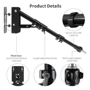 Selens Wall Mount Triangle Boom Arm 39.37inch/100cm, Ring Light Mount Support 180°Flexible Rotation for Studio Video Light, Monolight, Photography, Softbox, Reflector