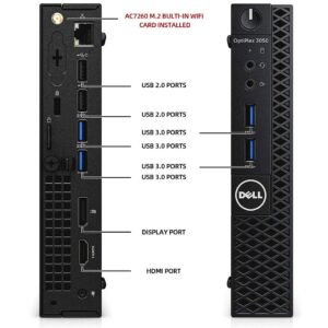 Dell OptiPlex 3050 Micro PC Mini Computers Desktop, 32GB DDR4 Ram New 512GB M.2 NVMe SSD, i5-7500T 2.7GHz, AC7260 Built-in WiFi Ready,HDMI, Mini PC, Dual Monitor Support,Windows 10 Pro (Renewed)