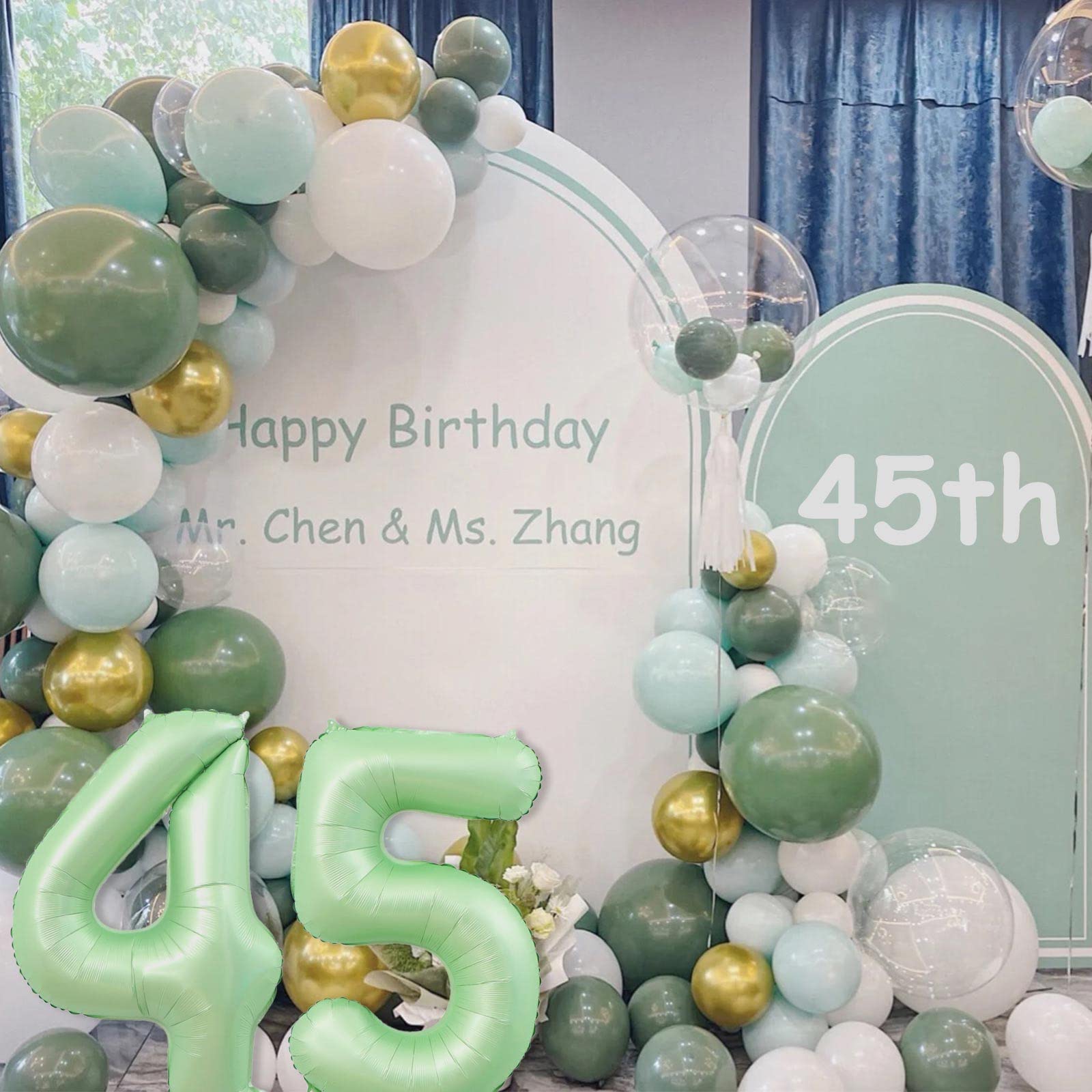 13 Balloon Number, 40 Inch Light Green Foil Balloons Giant Jumbo Helium Number 13 or 31 Balloons for 13th 31th Birthday Decorations Anniversary Events Boys Girls Party Decorations(Light Green)