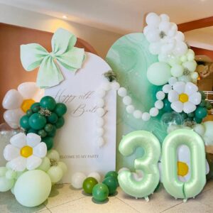 13 Balloon Number, 40 Inch Light Green Foil Balloons Giant Jumbo Helium Number 13 or 31 Balloons for 13th 31th Birthday Decorations Anniversary Events Boys Girls Party Decorations(Light Green)