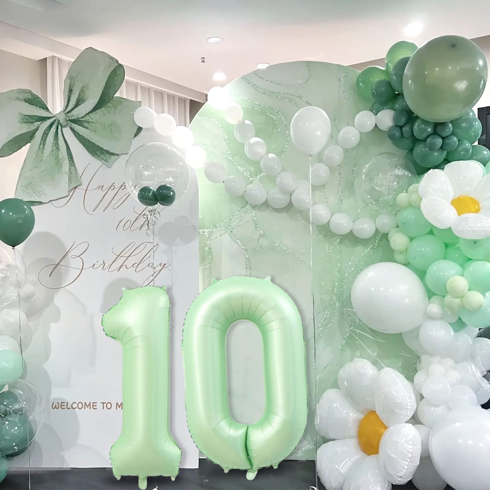 13 Balloon Number, 40 Inch Light Green Foil Balloons Giant Jumbo Helium Number 13 or 31 Balloons for 13th 31th Birthday Decorations Anniversary Events Boys Girls Party Decorations(Light Green)