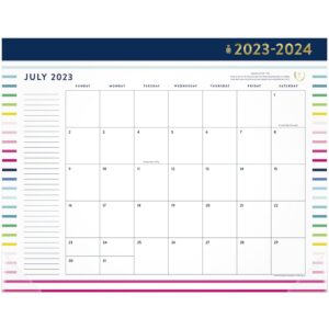 2023-2024 simplified by emily ley for at-a-glance® academic monthly desk pad calendar, happy stripe, 21-3/4" x 17", july 2023 to june 2024, el10-704a
