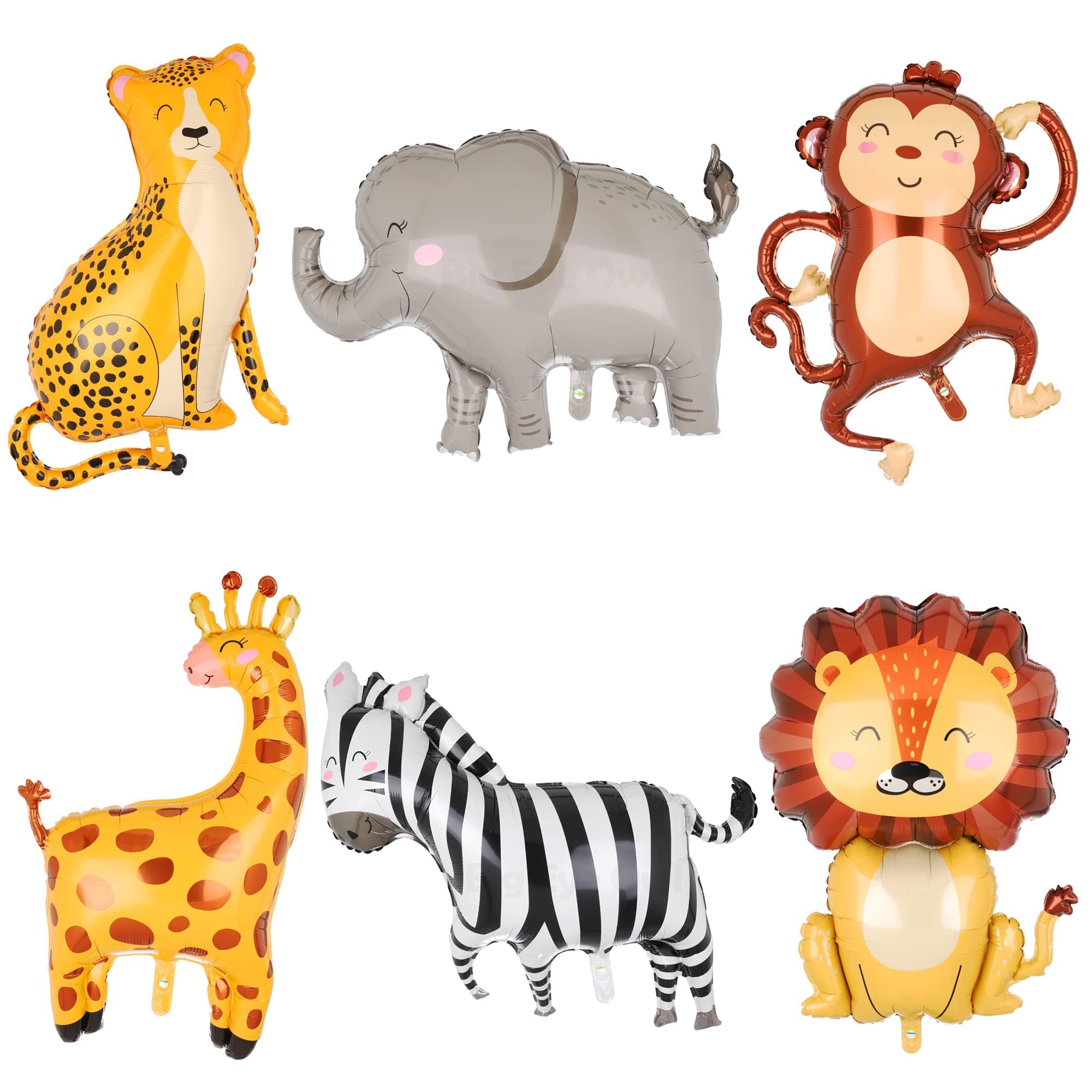 Jungle Safari Animal Balloons Birthday Party Decorations Giant Safari Balloon For Boy Wild One Theme Zoo Monkey Elephant Zebra Leopard Crocodile Giraffe Shaped