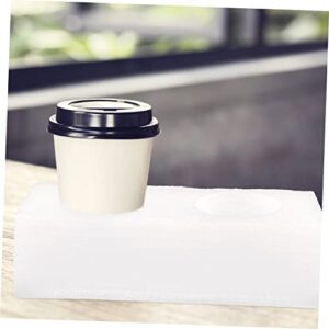 UPKOCH 2pcs Takeaway Cup Holder Bowl Racks Cup Holder Tray Coffee Cup Carriers can Carrier Drink Coffee Cups Disposable Coffee Trays Milk Tea Cup White Dish Shape epe Pearl Cotton