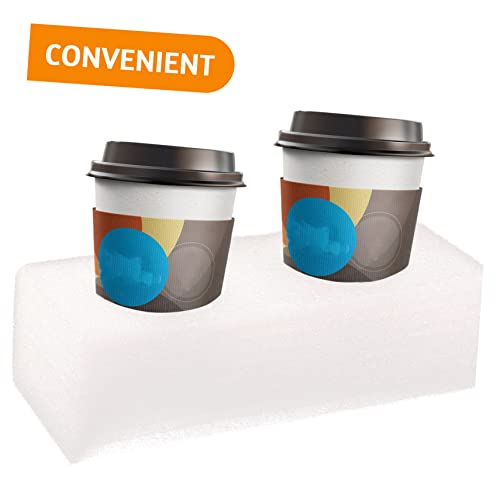 UPKOCH 2pcs Takeaway Cup Holder Bowl Racks Cup Holder Tray Coffee Cup Carriers can Carrier Drink Coffee Cups Disposable Coffee Trays Milk Tea Cup White Dish Shape epe Pearl Cotton