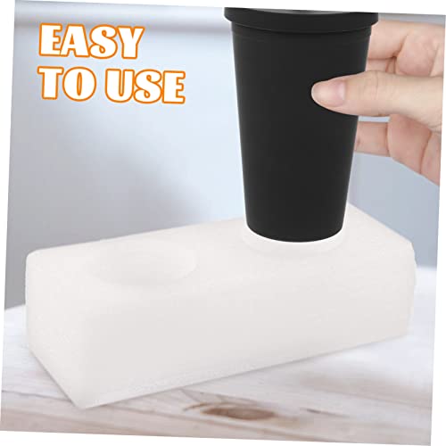 UPKOCH 2pcs Takeaway Cup Holder Bowl Racks Cup Holder Tray Coffee Cup Carriers can Carrier Drink Coffee Cups Disposable Coffee Trays Milk Tea Cup White Dish Shape epe Pearl Cotton