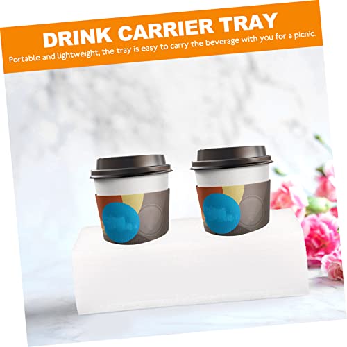 UPKOCH 2pcs Takeaway Cup Holder Bowl Racks Cup Holder Tray Coffee Cup Carriers can Carrier Drink Coffee Cups Disposable Coffee Trays Milk Tea Cup White Dish Shape epe Pearl Cotton