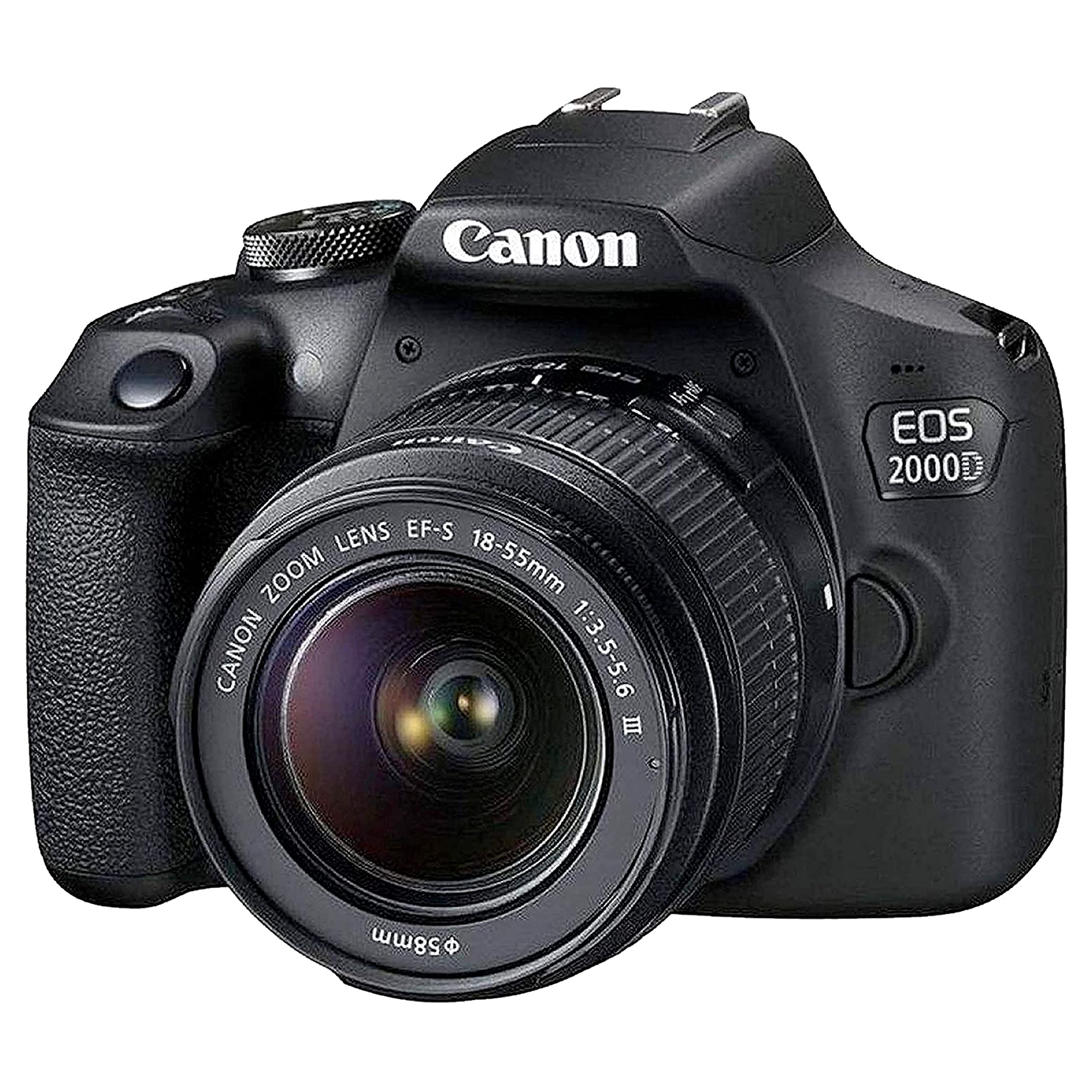 Canon EOS 2000D (Rebel T7) DSLR Camera w/Canon EF-S 18-55mm F/3.5-5.6 Zoom Lens+ Case + 64GB Memory(28pc Bundle)