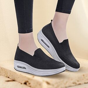 Women's Orthopedic Sneakers, 2023 New Orthopedic Walking Shoes Sandals with Arch Support, Premium Fashion Platform Sneaker Comfortable Walking Shoes for Ladies, Black, 7.5 US