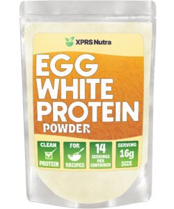 xprs nutra egg white protein powder - bulk powdered egg white unflavored protein powder - 100% egg whites powdered eggs - premium meringue powder used for egg white powder baking (1 pound)