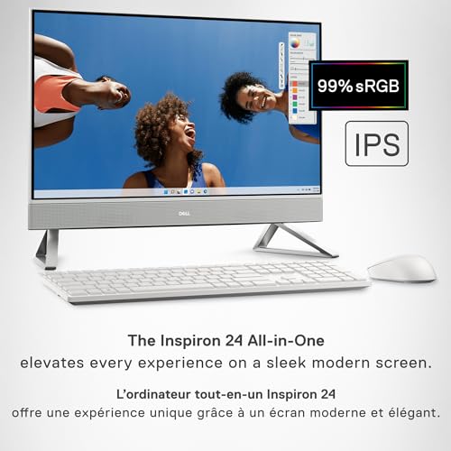 Dell Inspiron 5420 All in One Desktop - 23.8-inch FHD 60 Hz Display, Core i5-1335U, 16GB DDR4 RAM, 1TB SSD, Intel Iris Xe Graphics, Windows 11 Home, 1 Year Premium Support - White