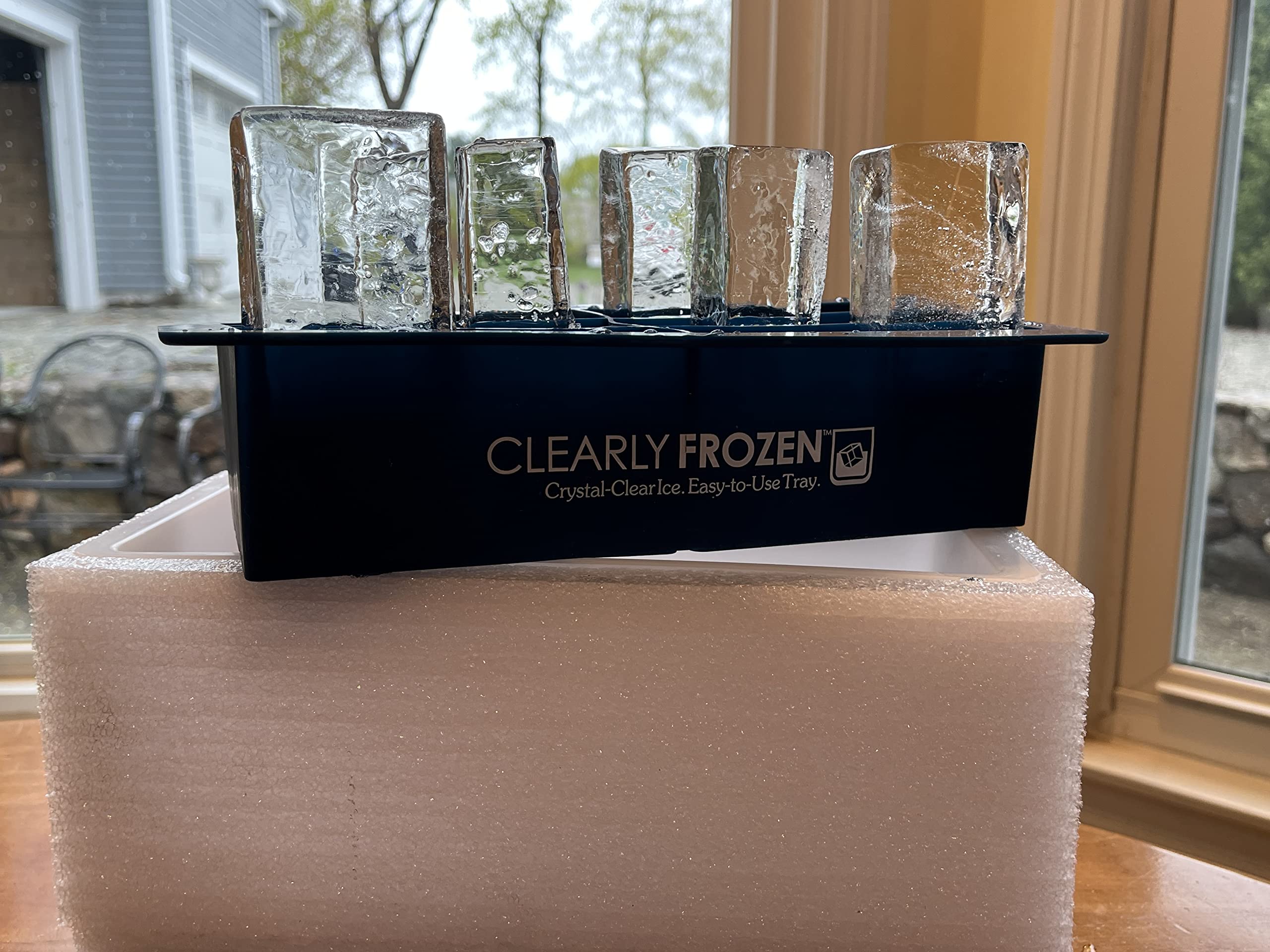 ClearlyFrozen High Capacity (Six 1.3” x 1.3” x 5” Ice Spears) Home Clear Ice Tray/Ice Maker With Multi-Size Mold Design Expandable to Six 1.3” x 2” x 5” Ice Slabs.