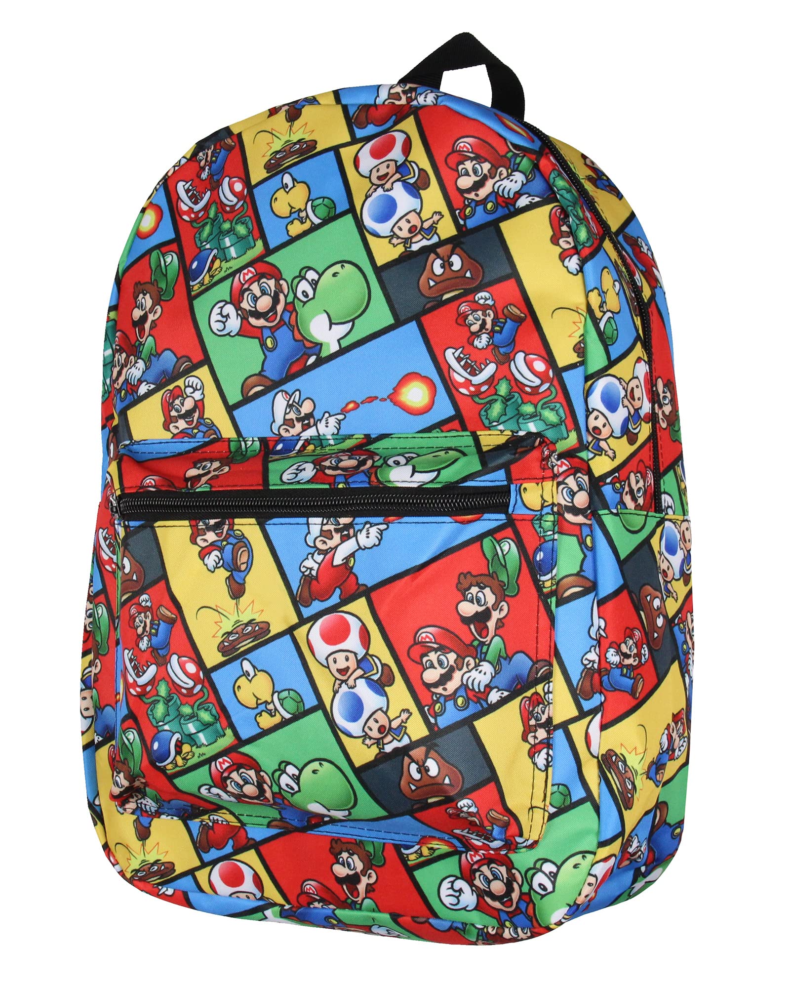 Bioworld Super Mario Backpack Multi Character Video Game School Laptop Travel Backpack