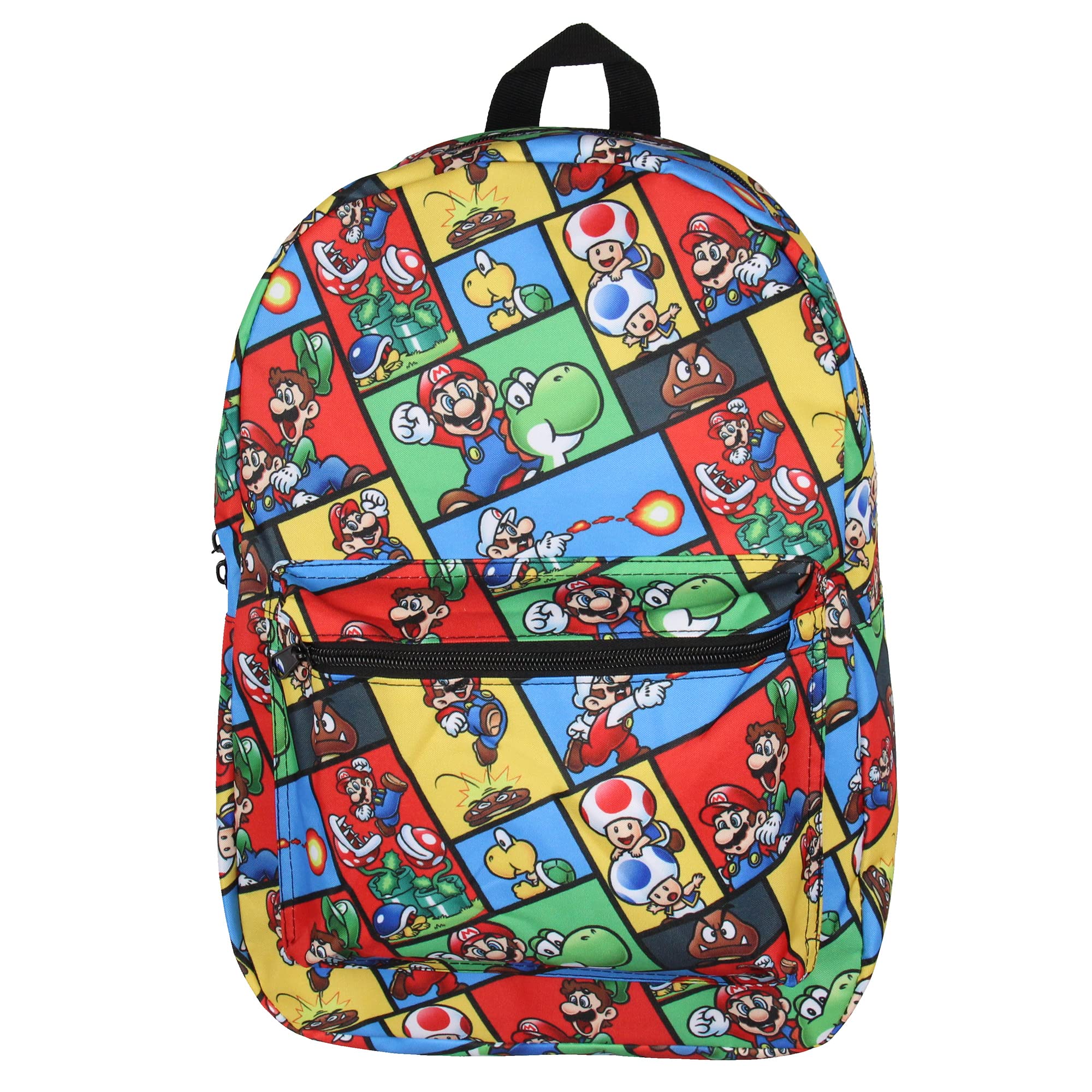 Bioworld Super Mario Backpack Multi Character Video Game School Laptop Travel Backpack